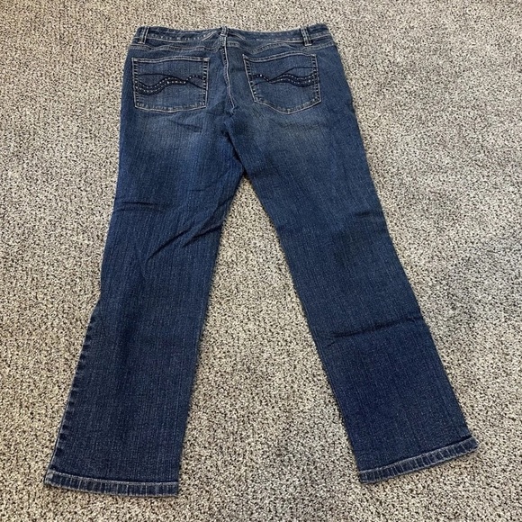 WHBM 8R Ankle Blue Jeans Crystal Studs Design On Pockets R $120 - Picture 7 of 15